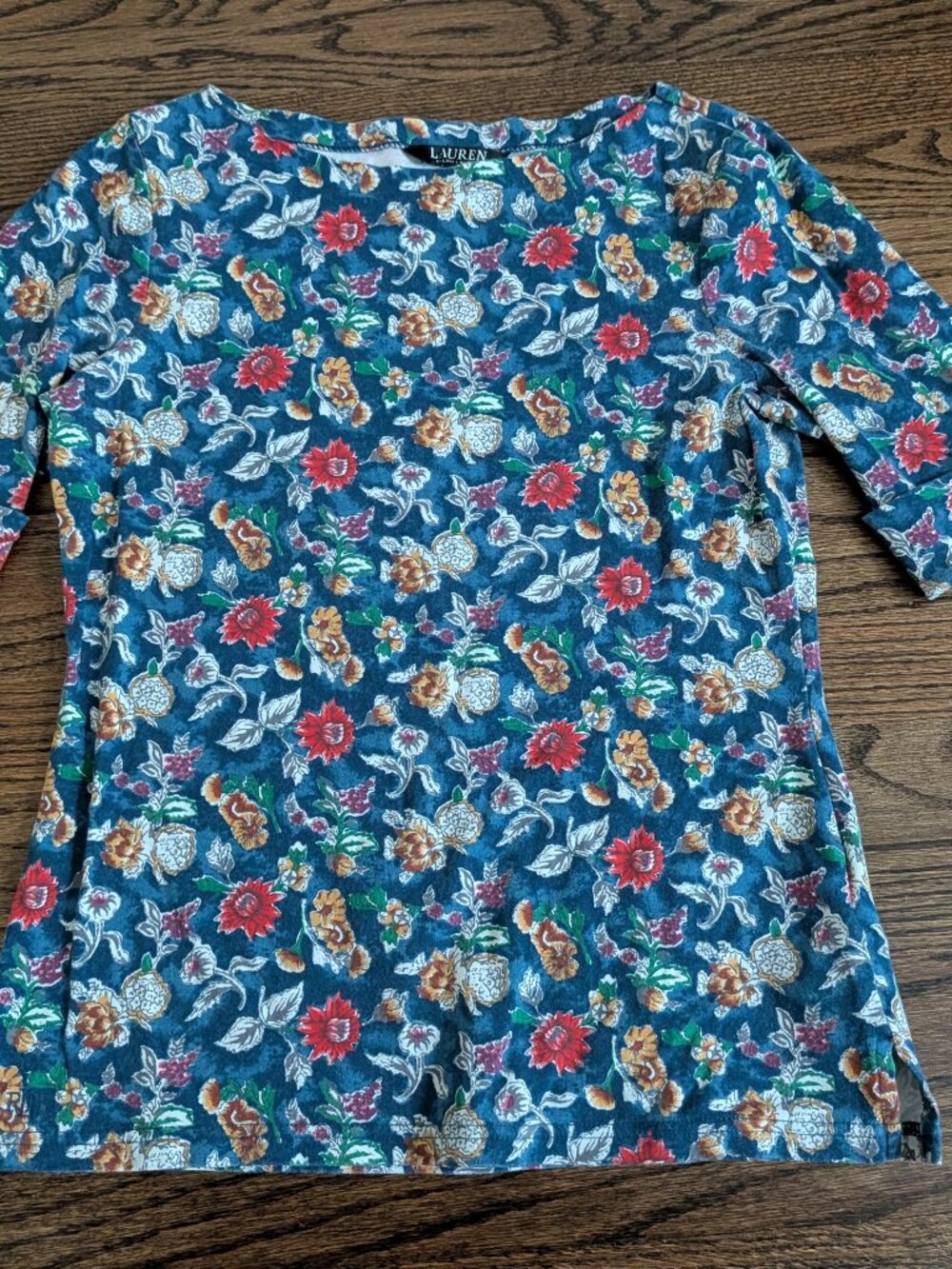 Ralph Lauren boat neck floral shirt